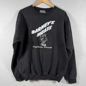 Vintage Barney's Meats Wisconsin Sweatshirt Black Size M